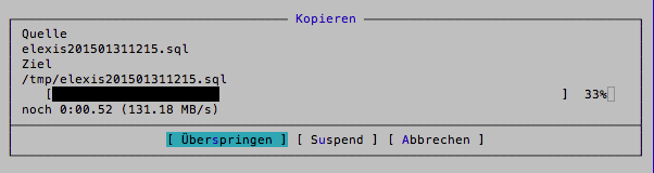 Kopie auf SATA